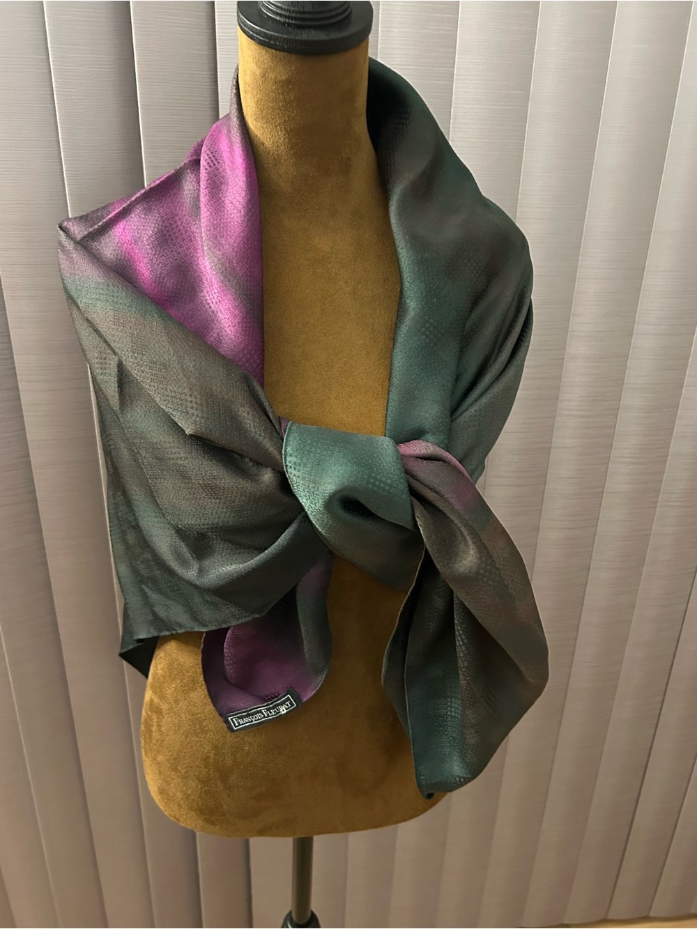 Purple and green ombré scarf